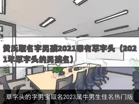 草字头的字男宝取名2023属牛男生佳名热门版