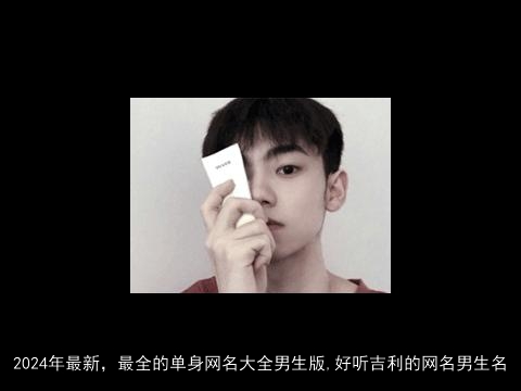 2024年最新，最全的单身网名大全男生版,好听吉利的网名男生名