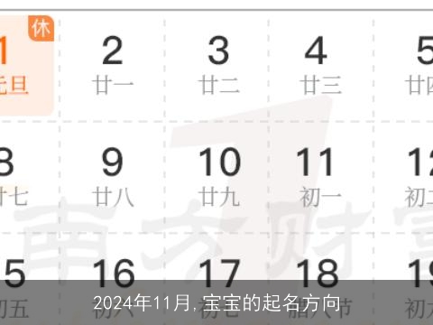 2024年11月,宝宝的起名方向