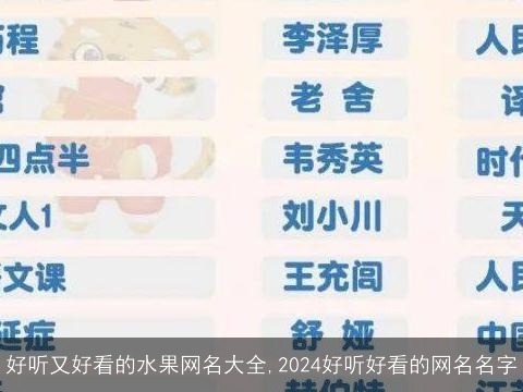 好听又好看的水果网名大全,2024好听好看的网名名字