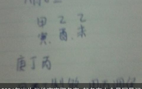 2024年出生张姓宝宝取名字,起名字大全易写易记