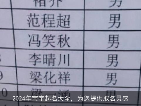 2024年宝宝起名大全，为您提供取名灵感