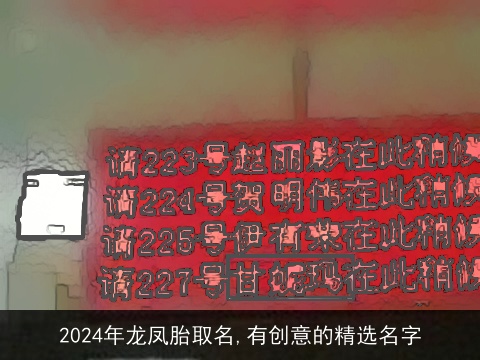 2024年龙凤胎取名,有创意的精选名字