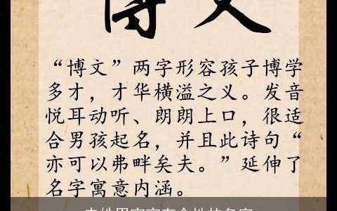 史姓男宝宝有个性的名字