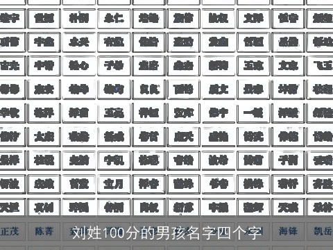 刘姓100分的男孩名字四个字