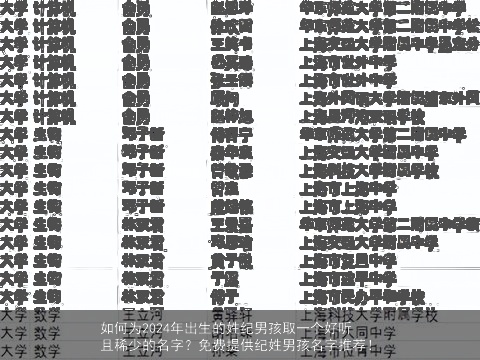 如何为2024年出生的姓纪男孩取一个好听且稀少的名字？免费提供纪姓男孩名字推荐！